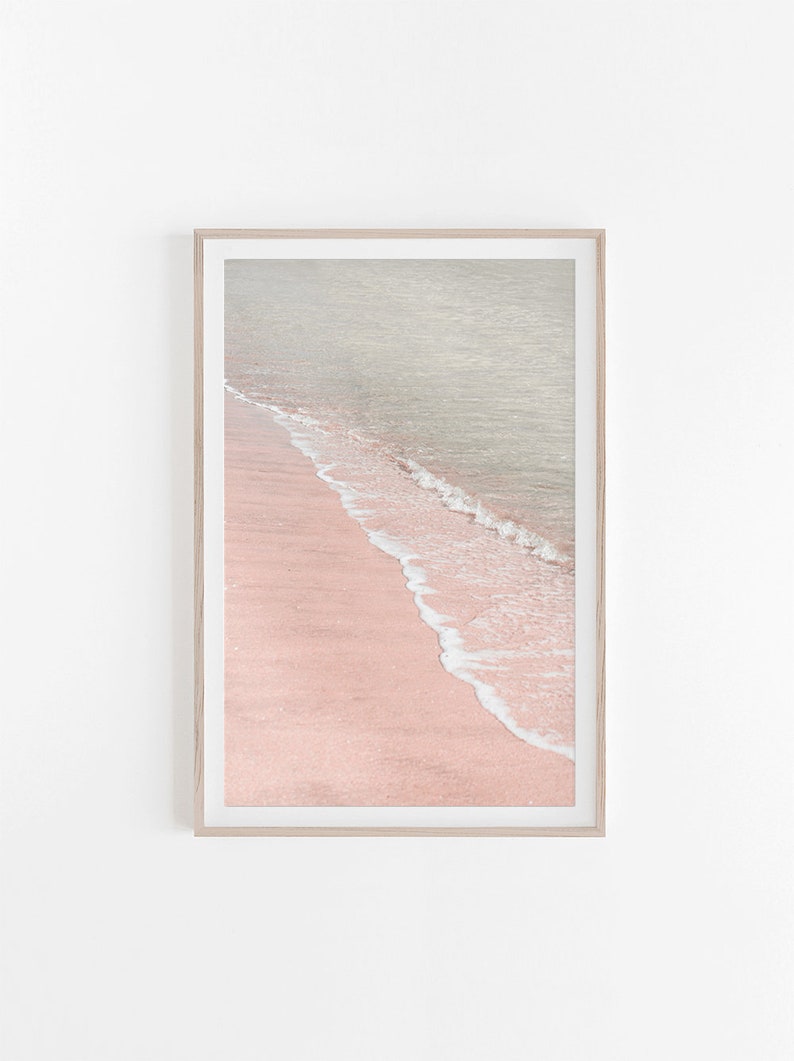 Beach Print Coastal Wall Art Pink Wall Art Coastal Art Etsy