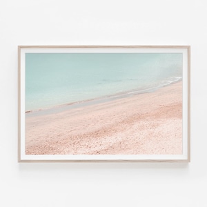 Ocean Art, Beach Print, Wall Art, Beach Art, Prints, Coastal Decor, Ocean Print, Art Prints, Pink Wall Art, Pastel Wall Art, Large Wall Art image 1