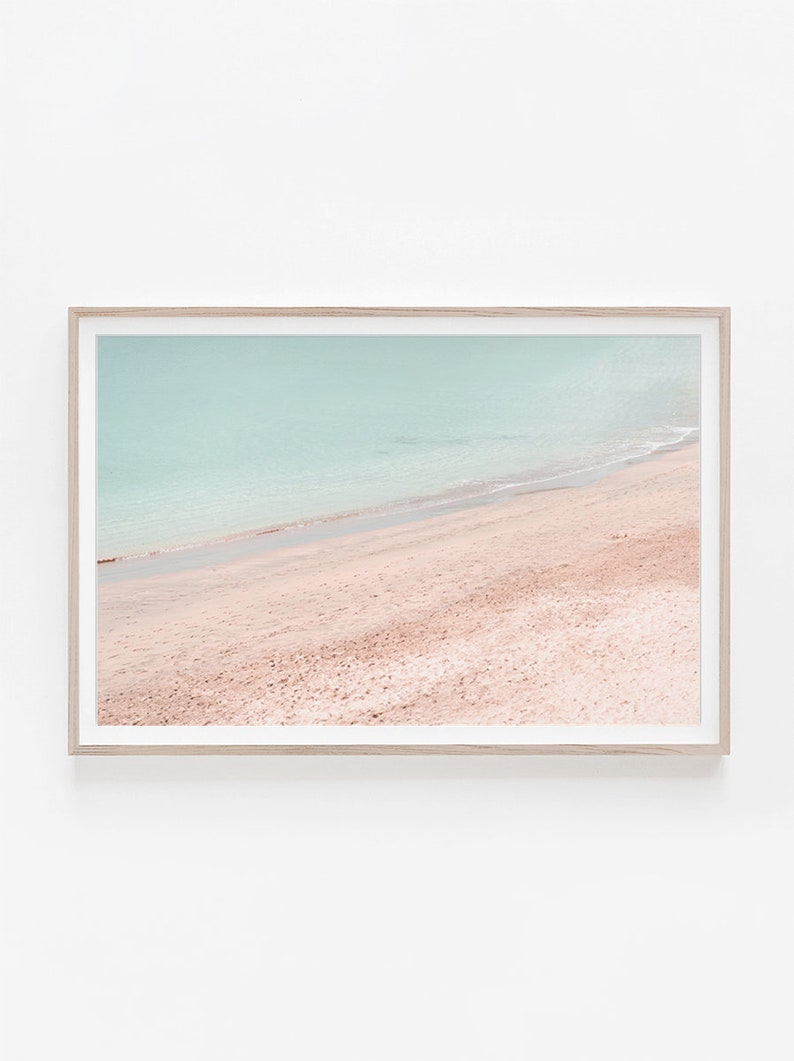 Ocean Art, Beach Print, Wall Art, Beach Art, Prints, Coastal Decor, Ocean Print, Art Prints, Pink Wall Art, Pastel Wall Art, Large Wall Art image 1