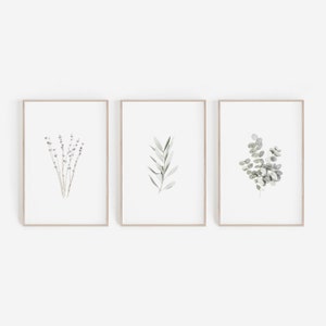 Set of Prints, Wall Art Prints, Bathroom Decor, Set of 3 Prints, Botanical Prints, Farmhouse Decor, Lavender Print, Eucalyptus Print, Green