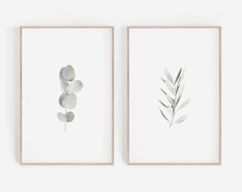 Set of 2 Prints, Nature Prints, Green Wall Art, Botanical Prints, Botanical Wall Art, Print, Eucalyptus Wall Art, Eucalyptus Print, Set of 2