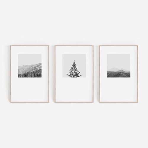 Set of 3 DIGITAL Prints Wall Art Black and White Prints Etsy