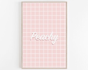 Peachy Print,Pastel Wall Art,Pink Prints,Pink Wall Art,Retro Print,Retro Poster,Typography Print,Poster Print,Wall Art Print,Blush Pink,Art