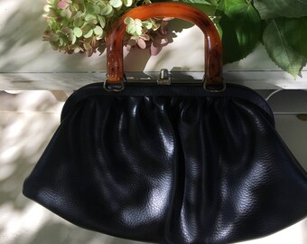 Purse with Bakelite handles-1960s