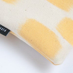 Canvas zipper pouch pencil case lemon, yellow, pastel, handpainted, modern, abstract, minimal, scandinavian, sturdy, original, 100% cotton image 4