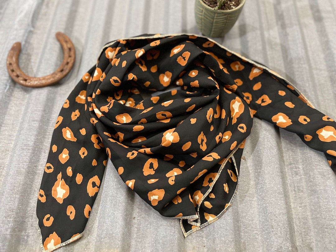 Small Wild Rag Black and Gold Leopard Wild Rag/mini Wild Rag - Etsy