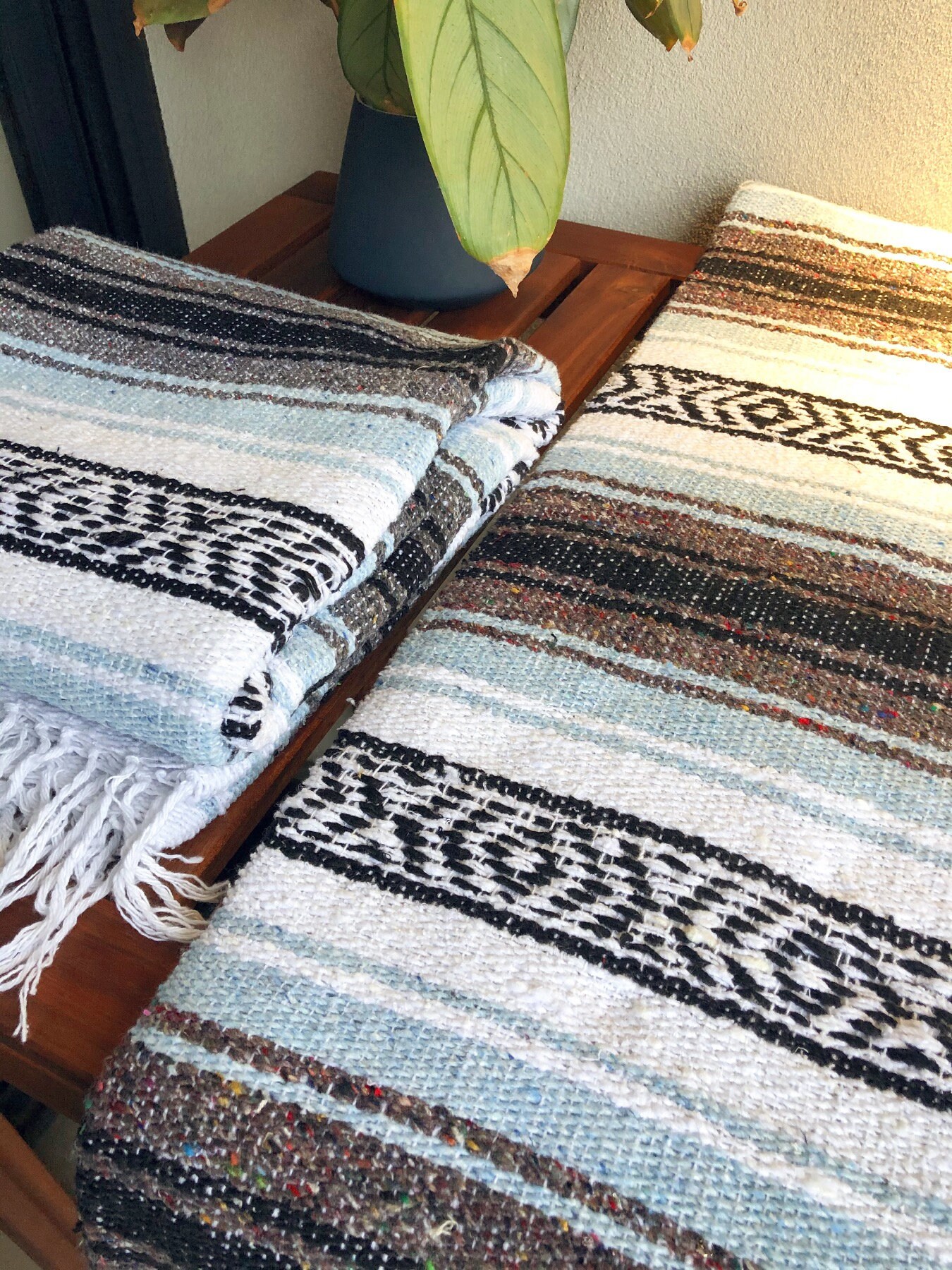 Mexican Falsa Blanket Baby Blue Etsy