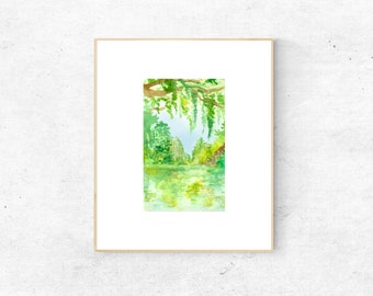 Nature Watercolor Print - Wall Decor - Instant Digital Download