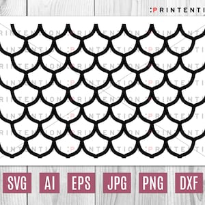 SVG Repeating Scales  Pattern - Digital Paper - eps - png - ai -jpg  Silhouette - Cricut - Crafts Cut File - Digital Download