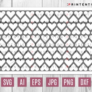 Hearts SVG Repeating Pattern - Digital Paper - eps - png - ai -jpg  Silhouette - Cricut - Crafts Cut File - Digital Download