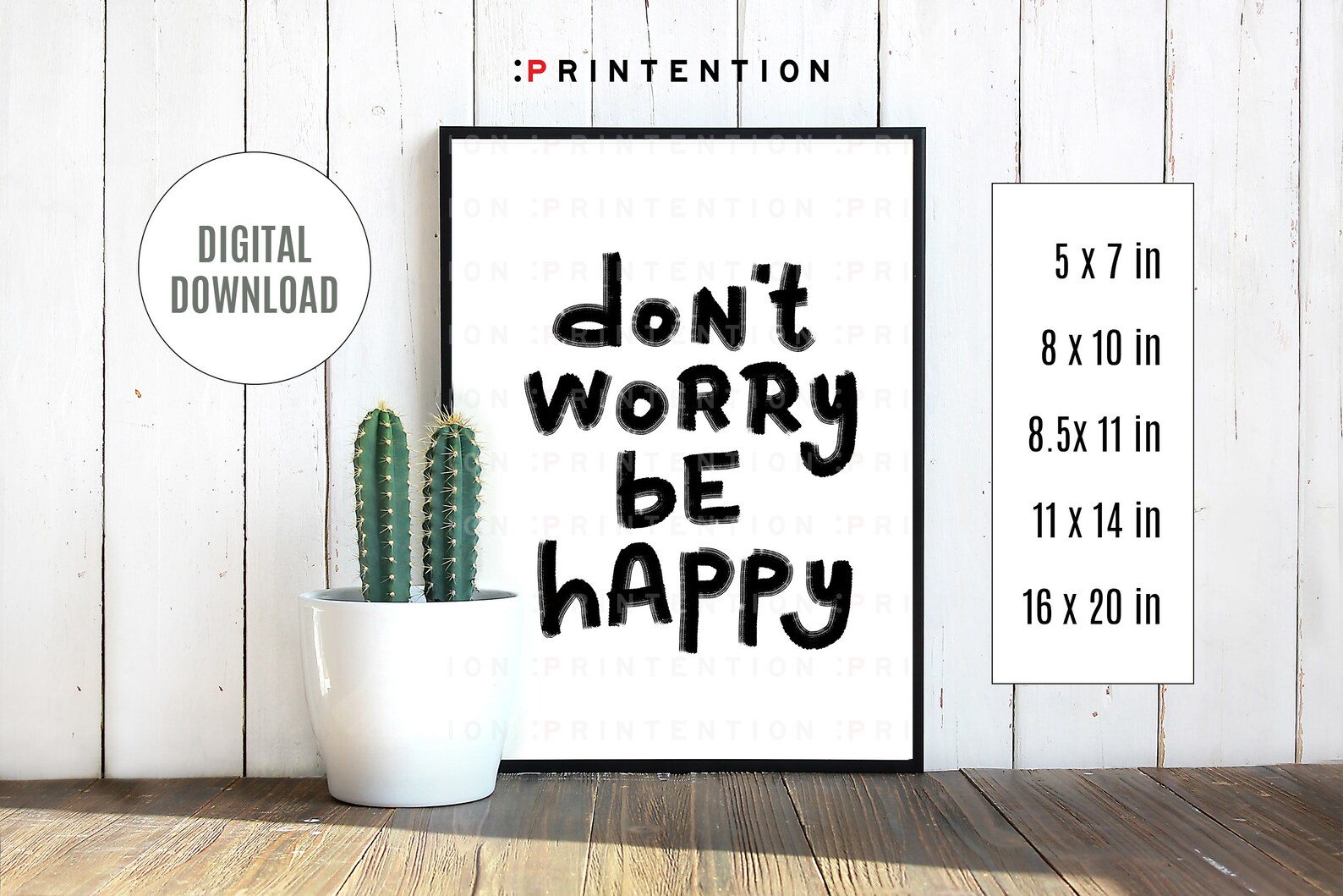 Don’t Worry Be Happy Art Print Download - Printable Wall Art Home Decor ...