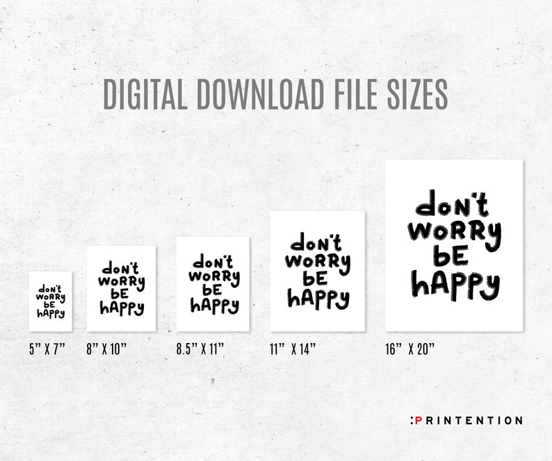 Don’t Worry Be Happy Art Print Download - Printable Wall Art Home Decor ...