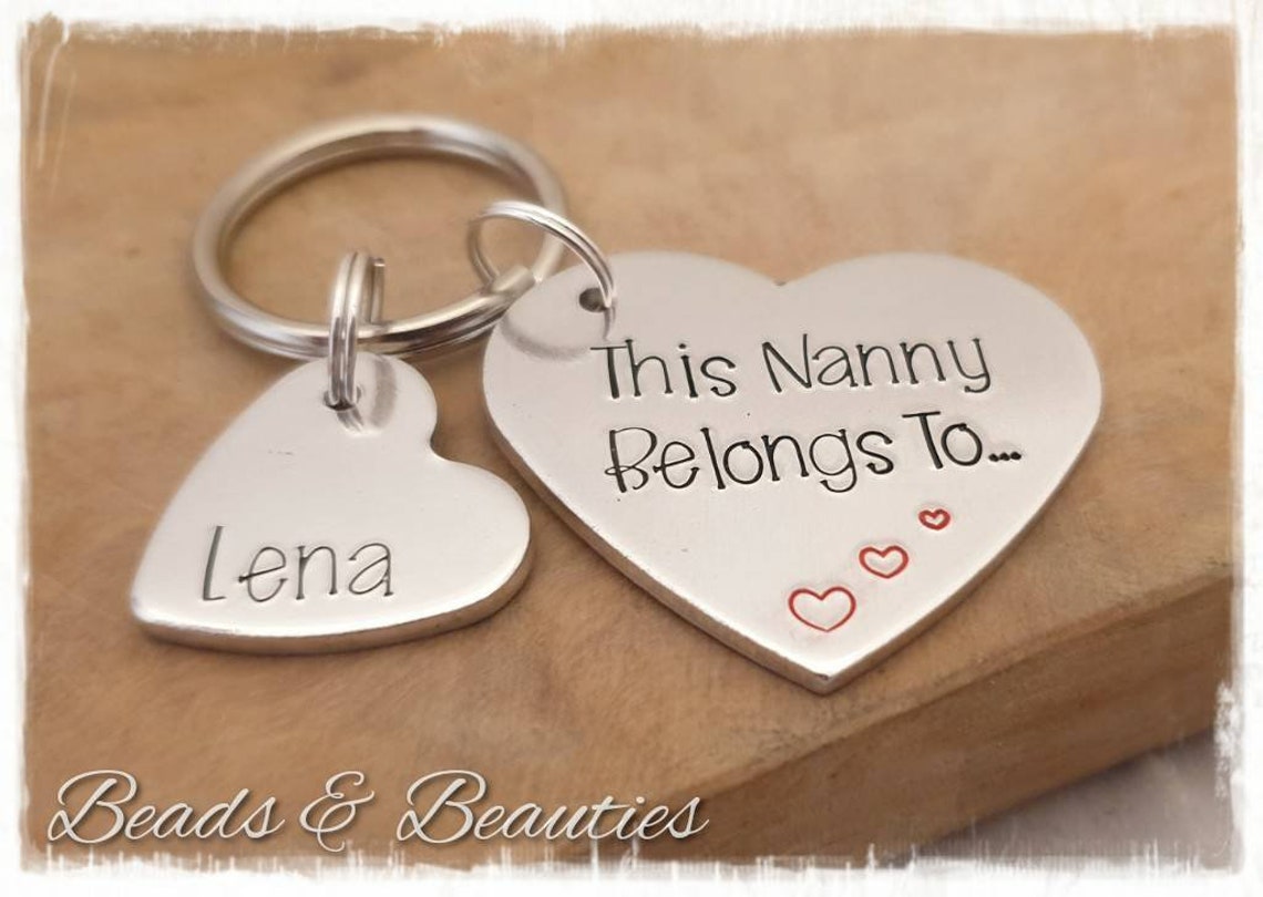 Key Rings Nanny This Nanny Belongs to Keyring, Handstamped, Personalised, Unique, Nanna ...