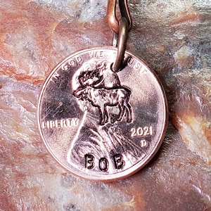 MOOSE / Moose gift / Penny PERSONALIZED key ring, keychain, keyring, Choice of Dates 1959 through 2025