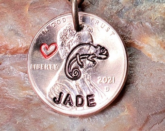 CHAMELEON / Chameleon Gift / Lizard / PERSONALIZED key ring Choice of Dates 1959 through 2025