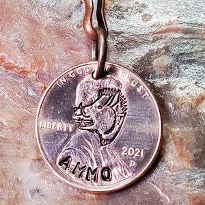 Wild BOAR / Wild PIG hunting gift / Javelina gift /  Penny PERSONALIZED key ring Choice of Dates 1959 through 2025