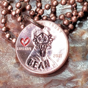 AXOLOTL / amphibian / salamander / Axolotl gift / Cute  Hand-Stamped PERSONALIZED Penny Necklace - choice of 1959 - 2025