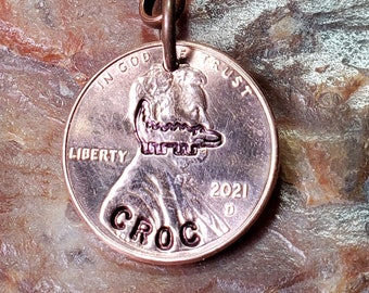 CROCODILE / Alligator Gift / ALLIGATOR Penny PERSONALIZED key ring Choice of Dates 1959 through 2024