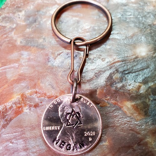 ADOPTION / Adopt / Adoption Symbol / Adoption Gift / Adoptive Parent Penny PERSONALIZED  KEYCHAIN key ring Choice of Dates 1959 through 2025