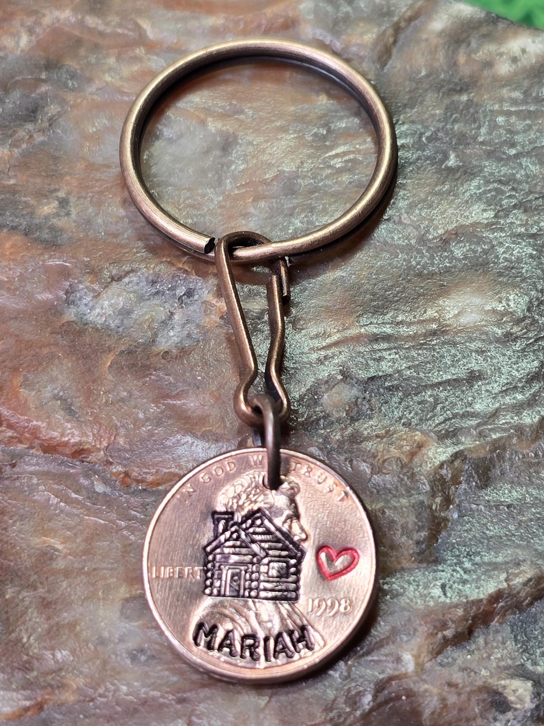 CABIN / Cabin Keychain / New Cabin Gift / PERSONALIZED Penny Key Ring ...