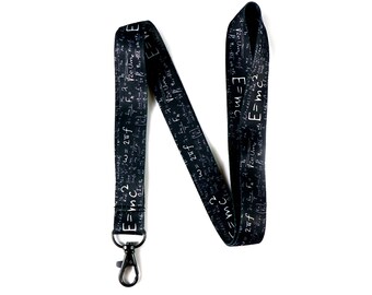 Math teachers badge Black math lanyard Math lanyard Geometry fabric badge holder Fabric badge holder MATH fabric badge Fabric lanyard