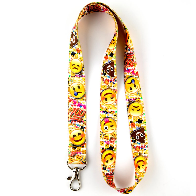 Emoji Lanyard Keychain Neck Strap Smiley Face ID Badge Etsy