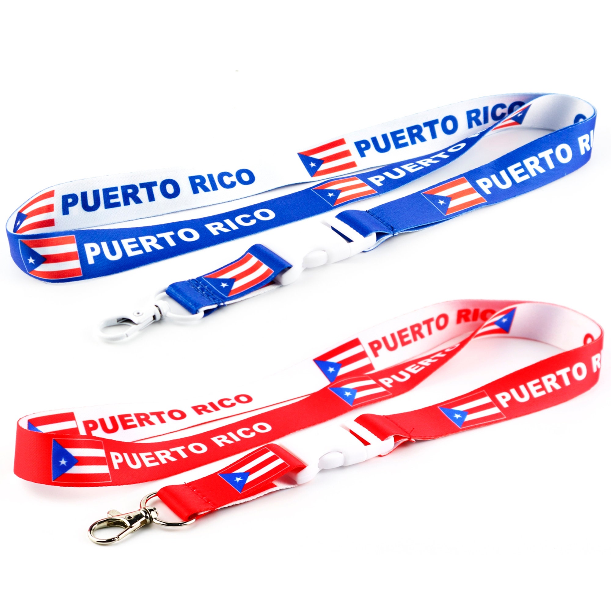 2 Puerto Rico Lanyard Keychain Neck Strap Reversible ID Etsy