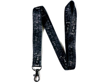 Math Lanyard Keychain Neck Strap - Mathematics Teacher ID Badge Holder for Keys Fob - Back-to-School Supplies - Key Chain for Gift Men Women