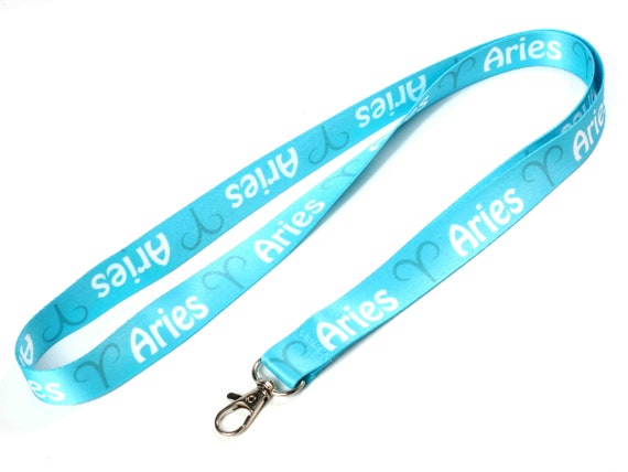 Aries Zodiac Sign Lanyard Keychain Neck Strap Astrology Etsy