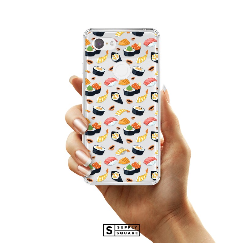 Pixel 4a Case Pixel 3XL Case Tech Accessories Pixel 4 XL Case Pattern Pixel 3a XL Case Pixel 2 XL Case Clear Sushi Pixel Case