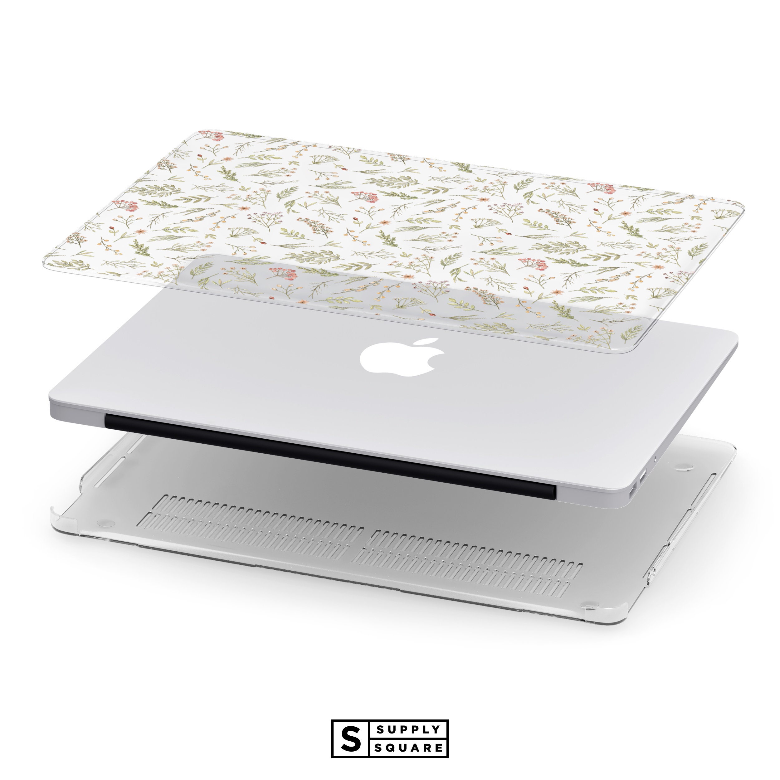Clear Delicate Wildflower MacBook Case Hard Case MacBook Air Etsy