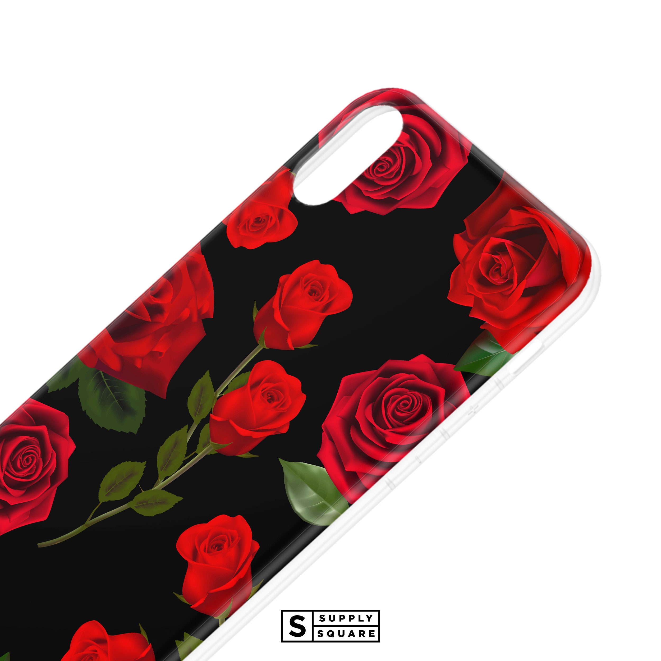 Custodia per iPhone Black And Red Roses iPhone 11 Pro Max Etsy
