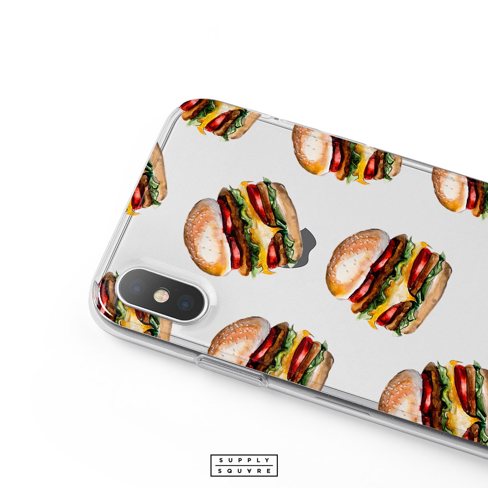 Clear Burgers Pattern iPhone X Case iPhone 8 Plus iPhone 7 Etsy