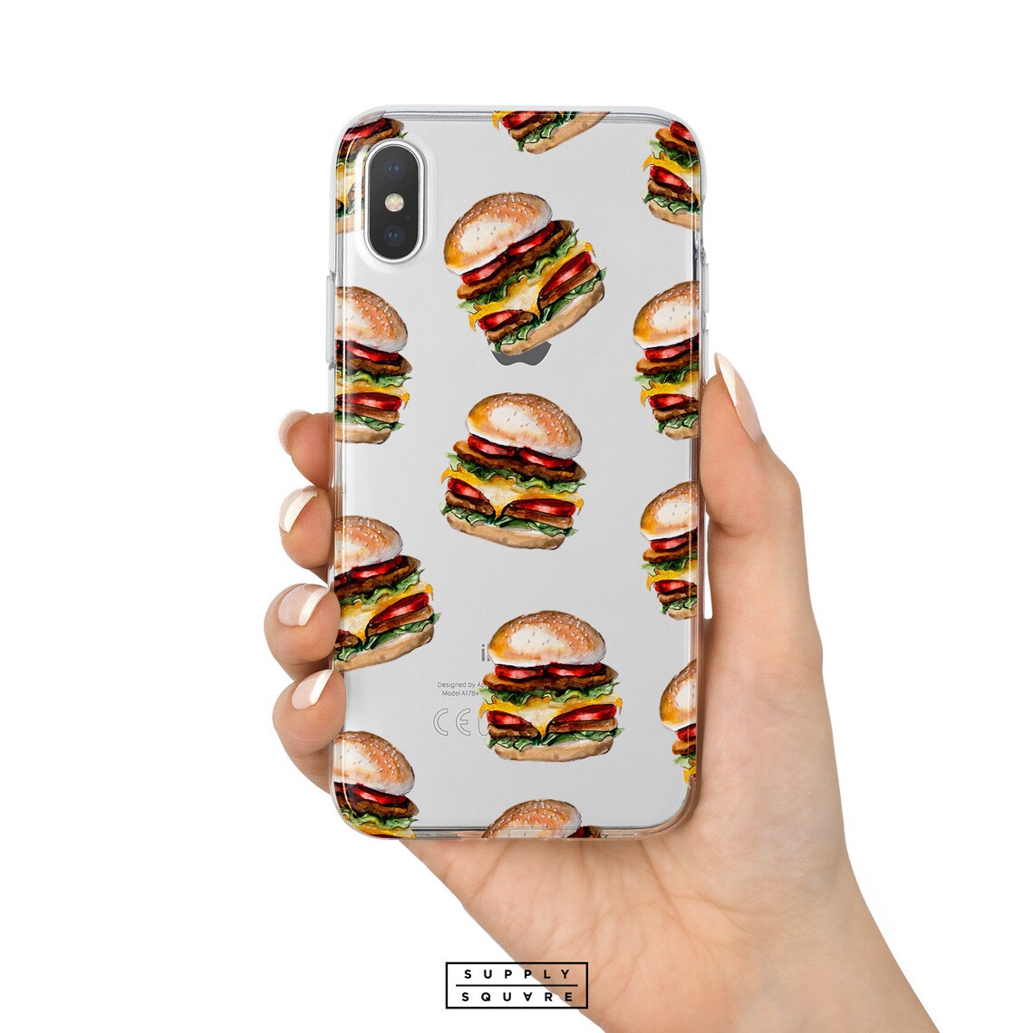 Clear Burgers Pattern iPhone X Case iPhone 8 Plus iPhone 7 Etsy
