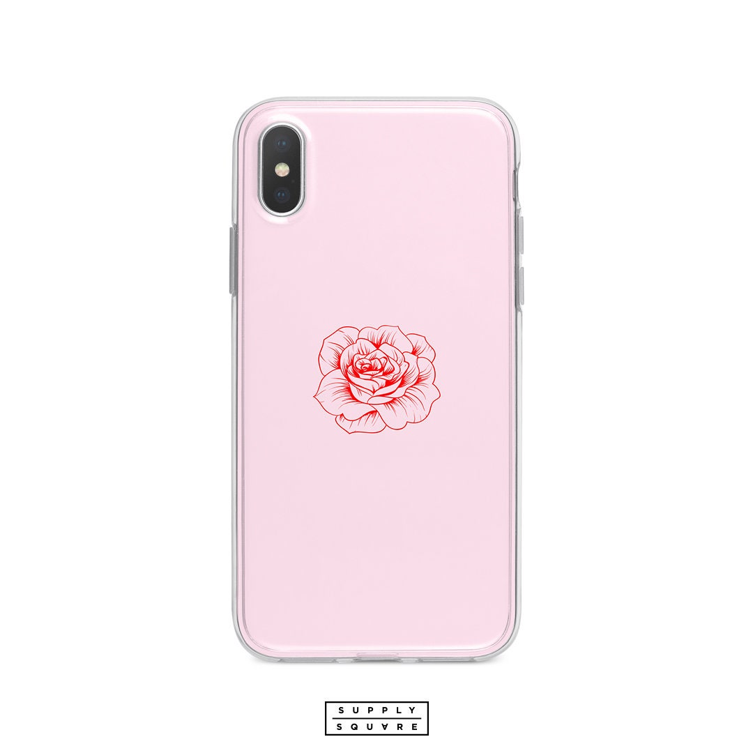 Light Pink Red Rose Iphone X Case Iphone 8 Case Iphone Case Etsy