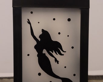 Handmade little Mermaid Silhouette Lantern with Free Shipping