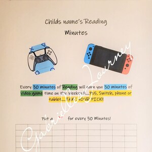 Digital Download, Reading Log, Video Game Themed