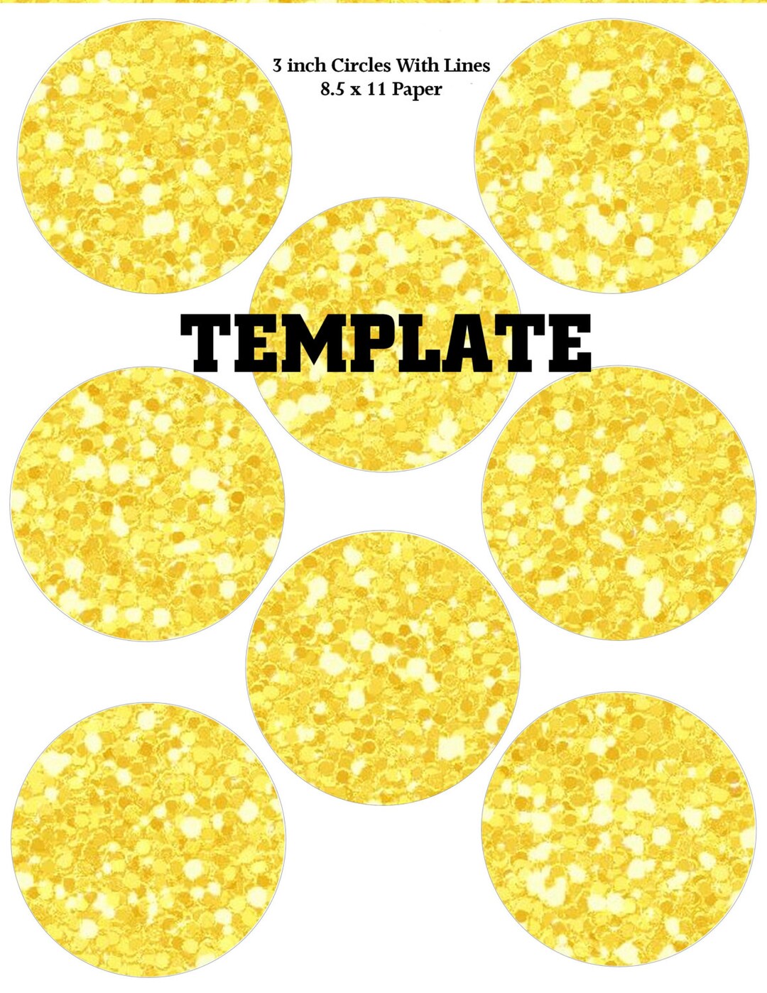 Circle Template, 3 Inch Circles With Lines, PNG Template, DIY Craft Template, Jewelry, Photo ...