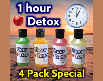1 hora de desintoxicación - Formulado para fumadores de hojas verdes - Paquete de 4 especiales 4 oz