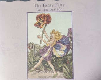 Cicely Mary Barker Flower Fairies 2003 "The Pansy Fairy" cross-stitch chart with DMC floss