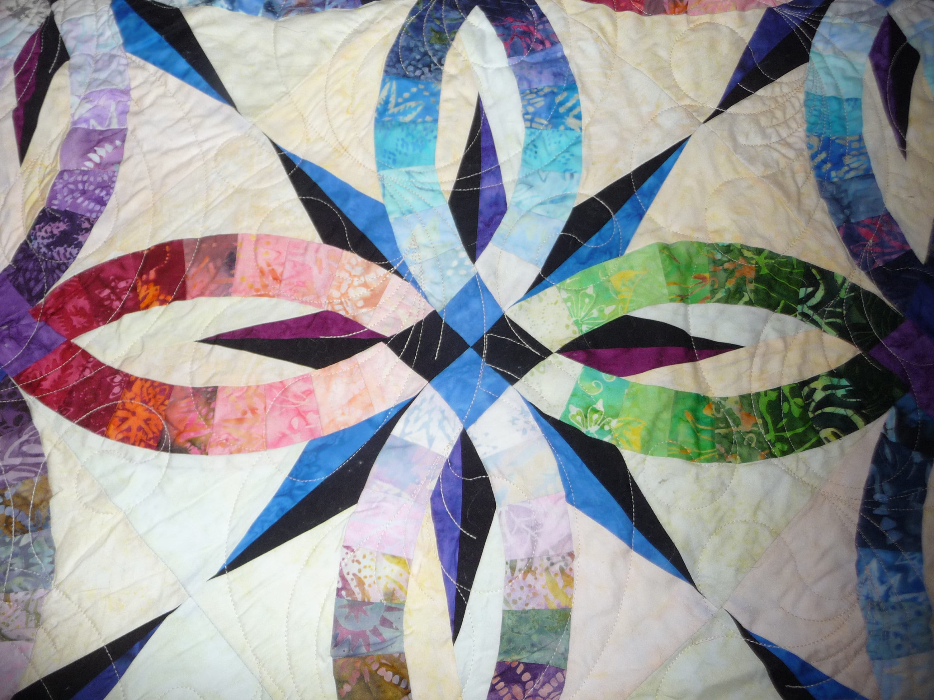 100 Batik Quilt 63x72 Paper Pieced Bali Wedding Ring Judy Etsy