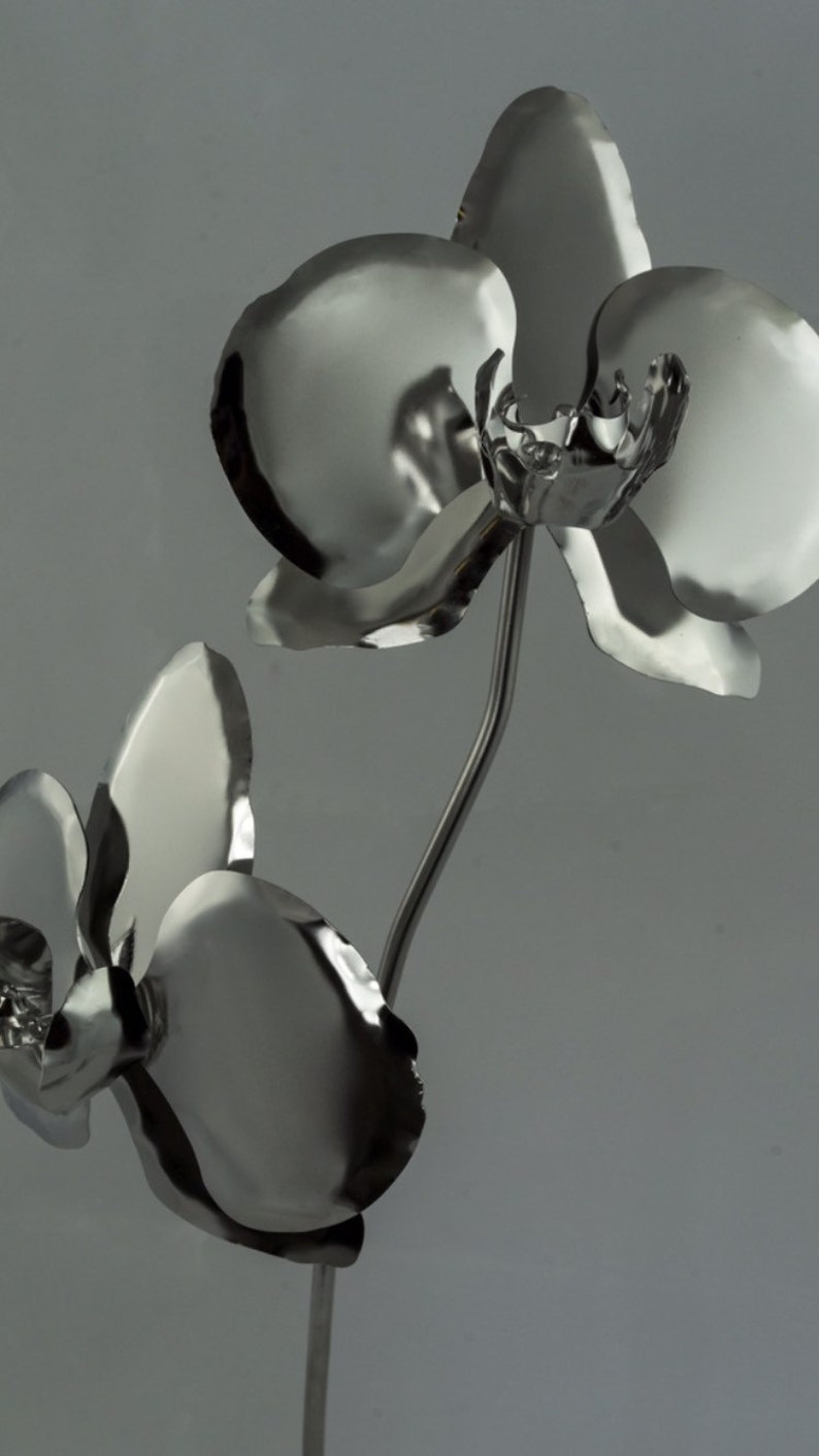 25th Wedding Anniversary Gift Stainless Steel Orchid Metal Flower