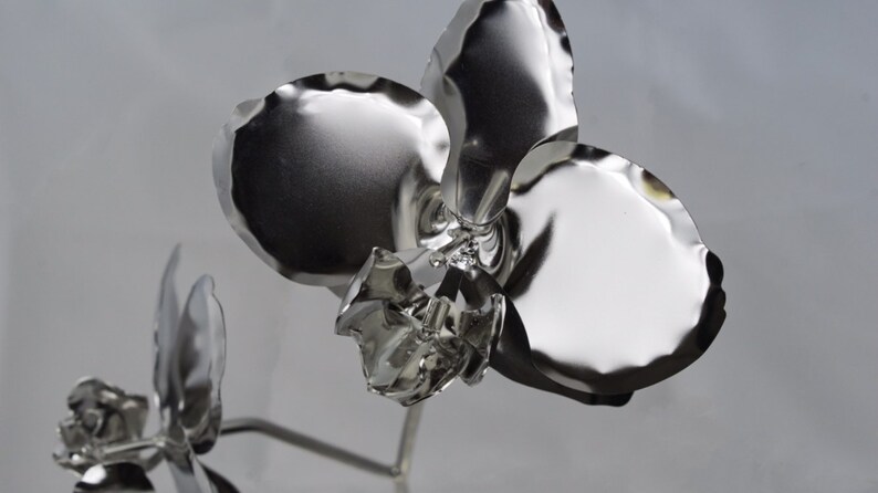 25th Wedding Anniversary Gift Stainless Steel Orchid Metal Flower