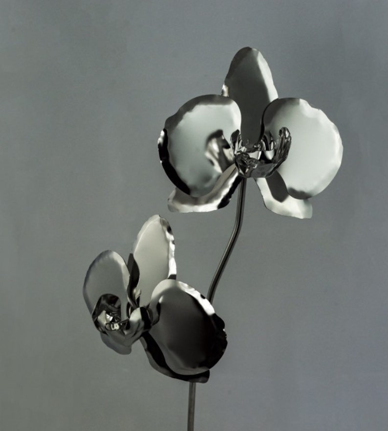 25th Wedding Anniversary Gift Stainless Steel Orchid Metal Flower