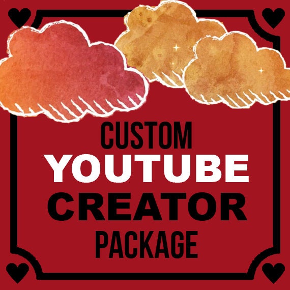 Watercolor Clouds Custom Youtube Creator Package Etsy