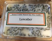 Lavender 100 Soy Wax Clamshell Wax Melts with Organic Lavender Buds