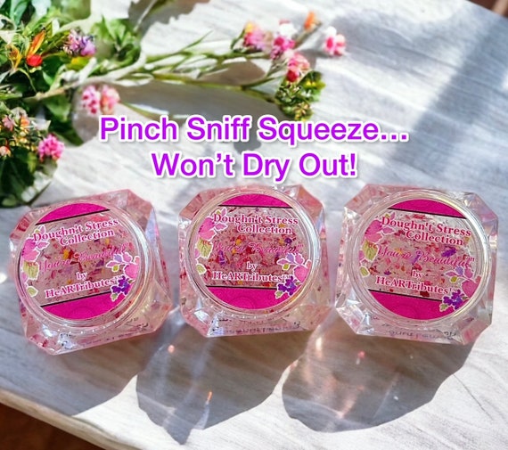 Relaxation Putty Aromatherapy Essential Oils Clear Gel Flowers Mini Trio  Anxiety Stress Relief Therapy Self Care Gift Pink Squishy Fidget 