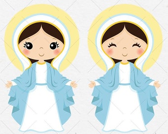 Our Lady of Guadalupe clipart Virgen illustration virgencita | Etsy
