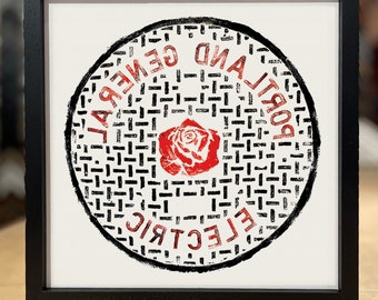 Portland Electric Manhole Cover Print