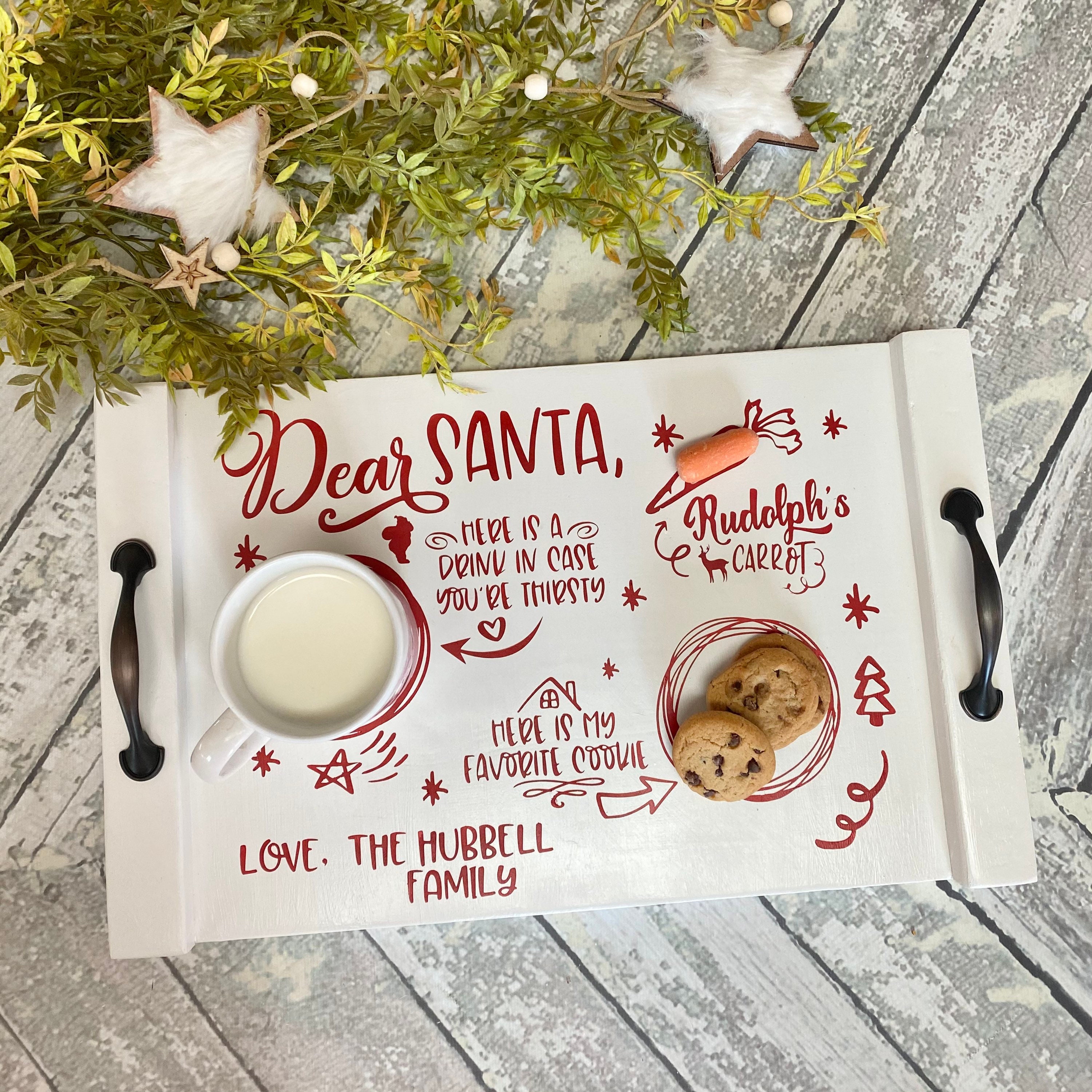 Personalized Santa Tray cookies and milk reindeer carrot Etsy
